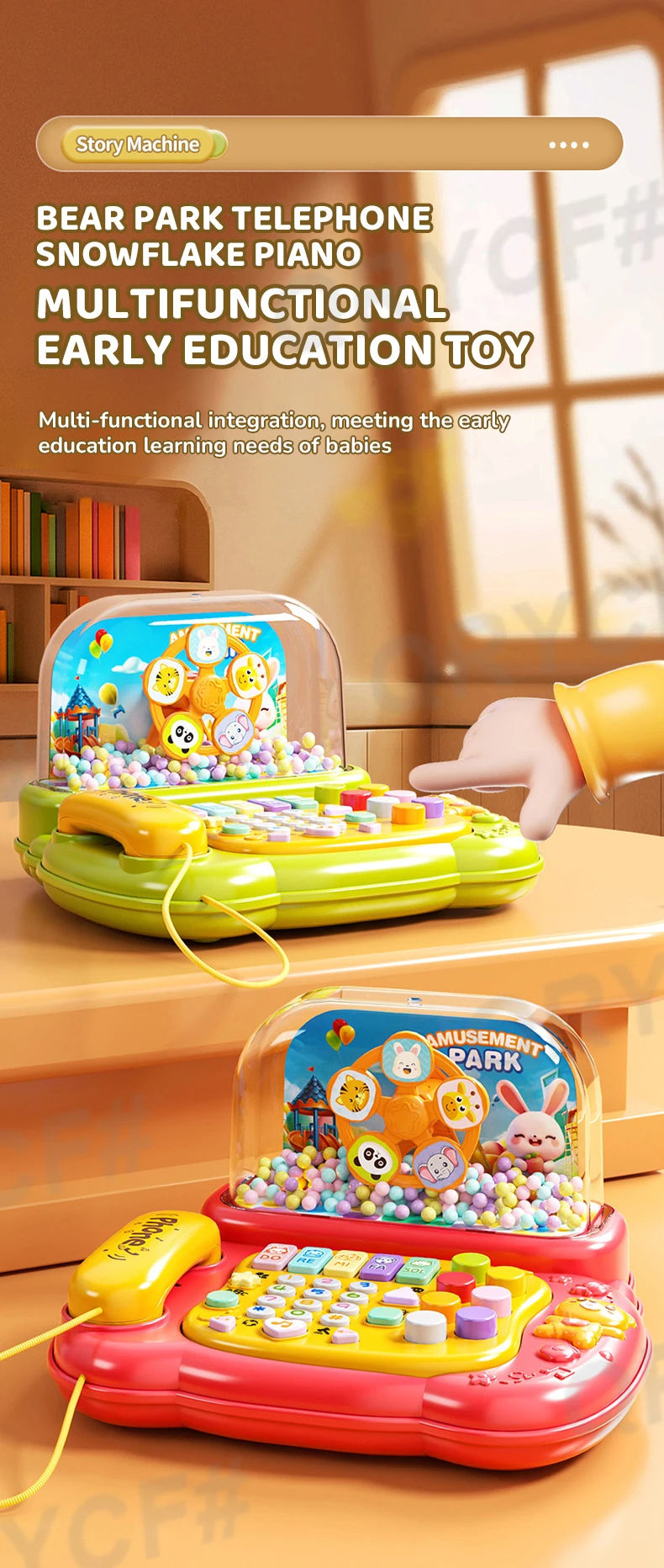 Piano de juguete con teclas y luces