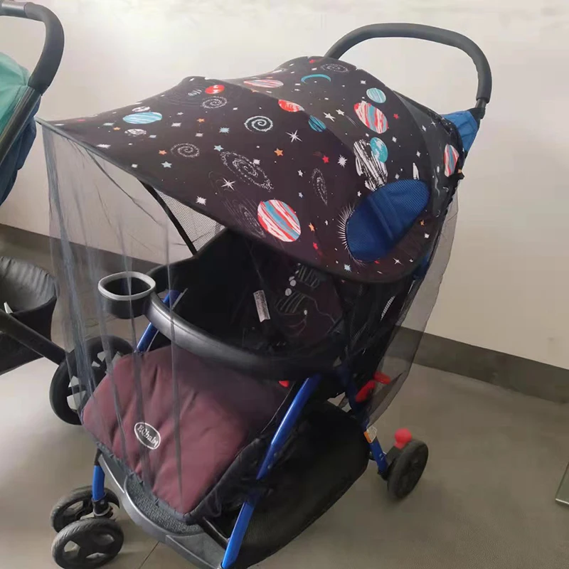 Sombrilla parasol para cochecito – Protección UV y antimosquitos