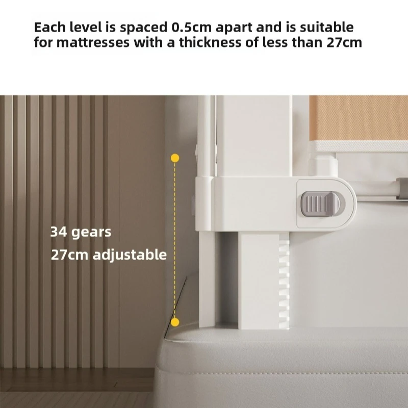 Barandilla de cama anticaída ajustable para bebé, barrera segura - imagen 2