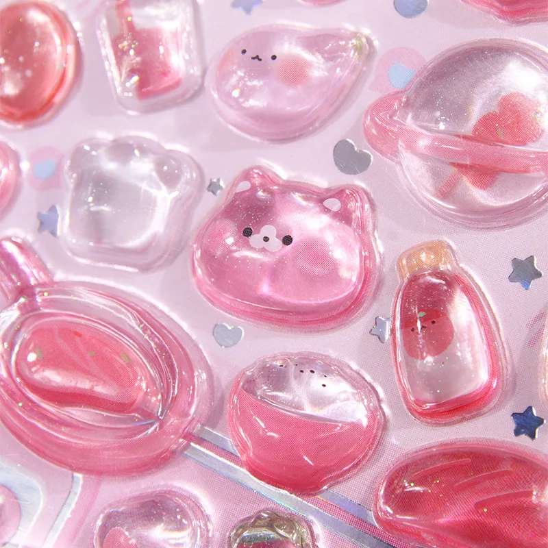 Pegatinas 3D infantiles conejos con cristales en relieve - imagen 2