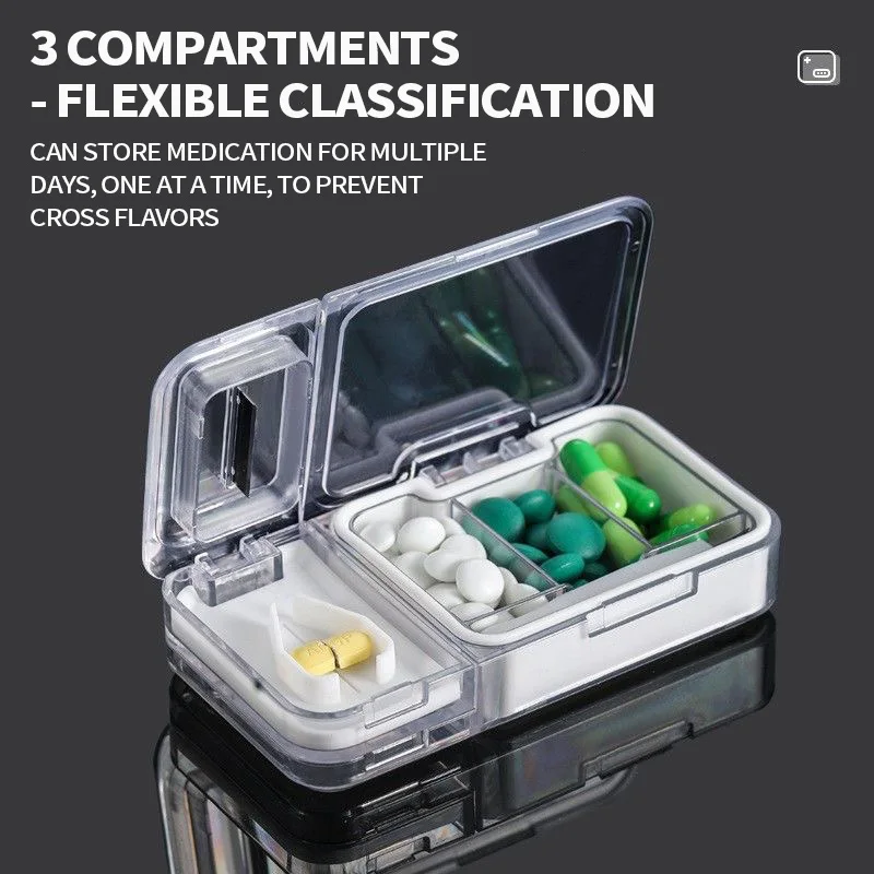 Caja portátil bipartida de medicamentos infantiles con cortador preciso - imagen 2