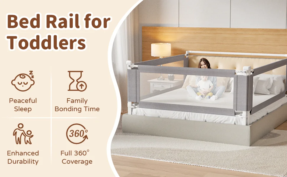 Valla de seguridad para cama infantil con red