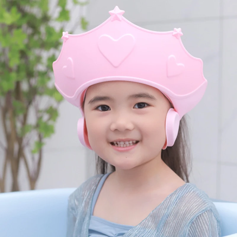 Gorro de baño infantil ajustable en color rosa
