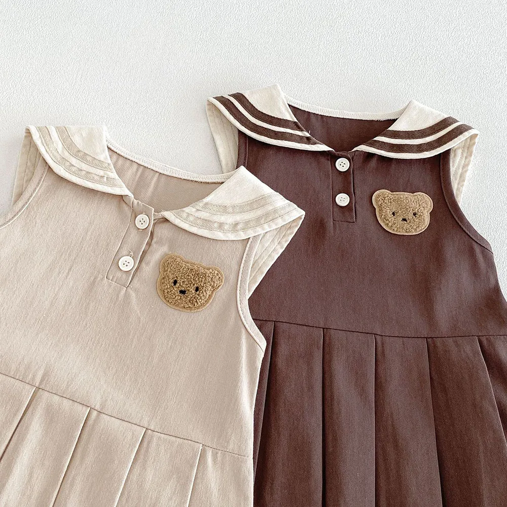 Vestido de verano sin mangas tipo marinero para niña pequeña - imagen 4