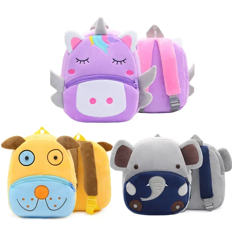 Mochila infantil de felpa con estampado de animales - imagen 4