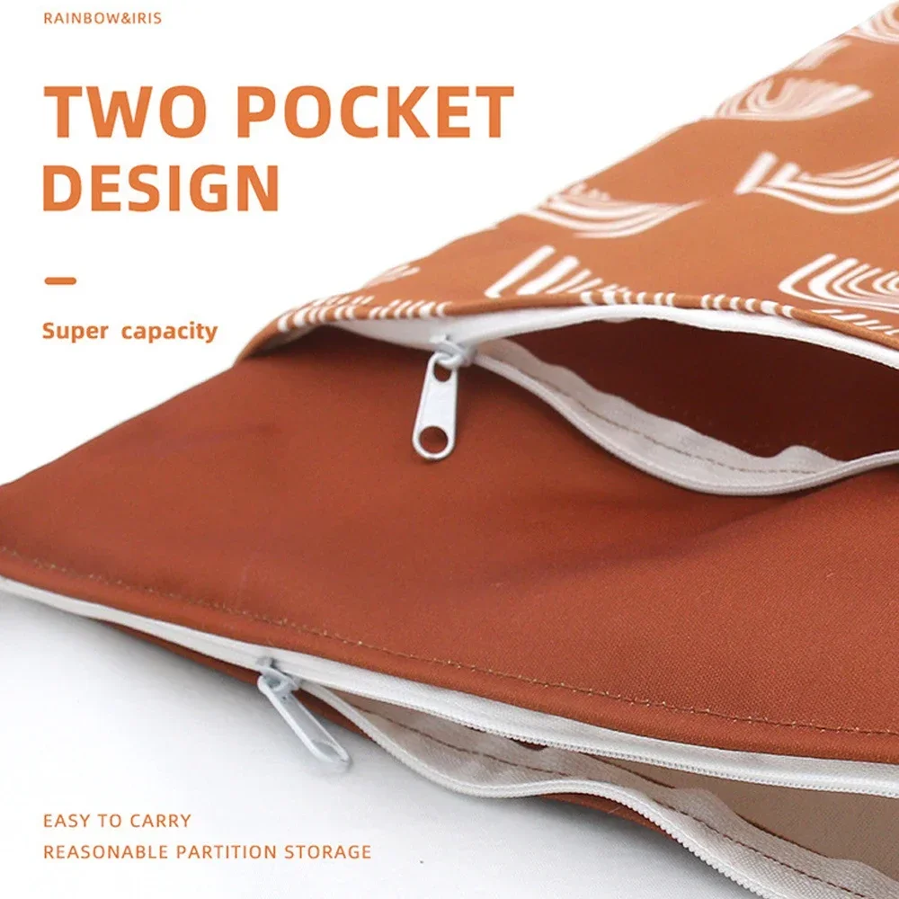 Bolsa para pañales impermeable húmedo-seco con doble cremallera - imagen 5