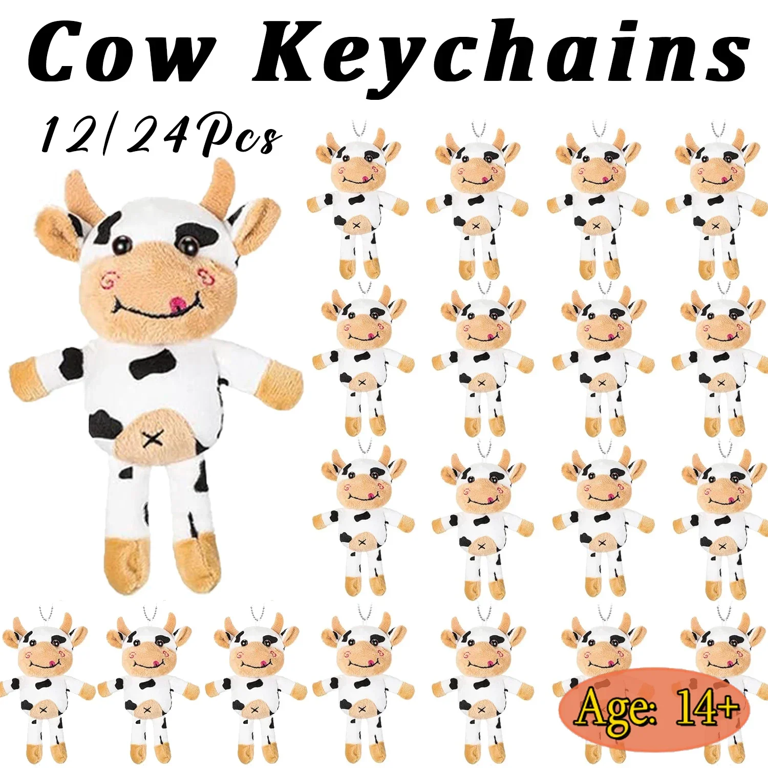 Llavero de peluche con forma de vaca – Ideal para niños y bebés - imagen 4