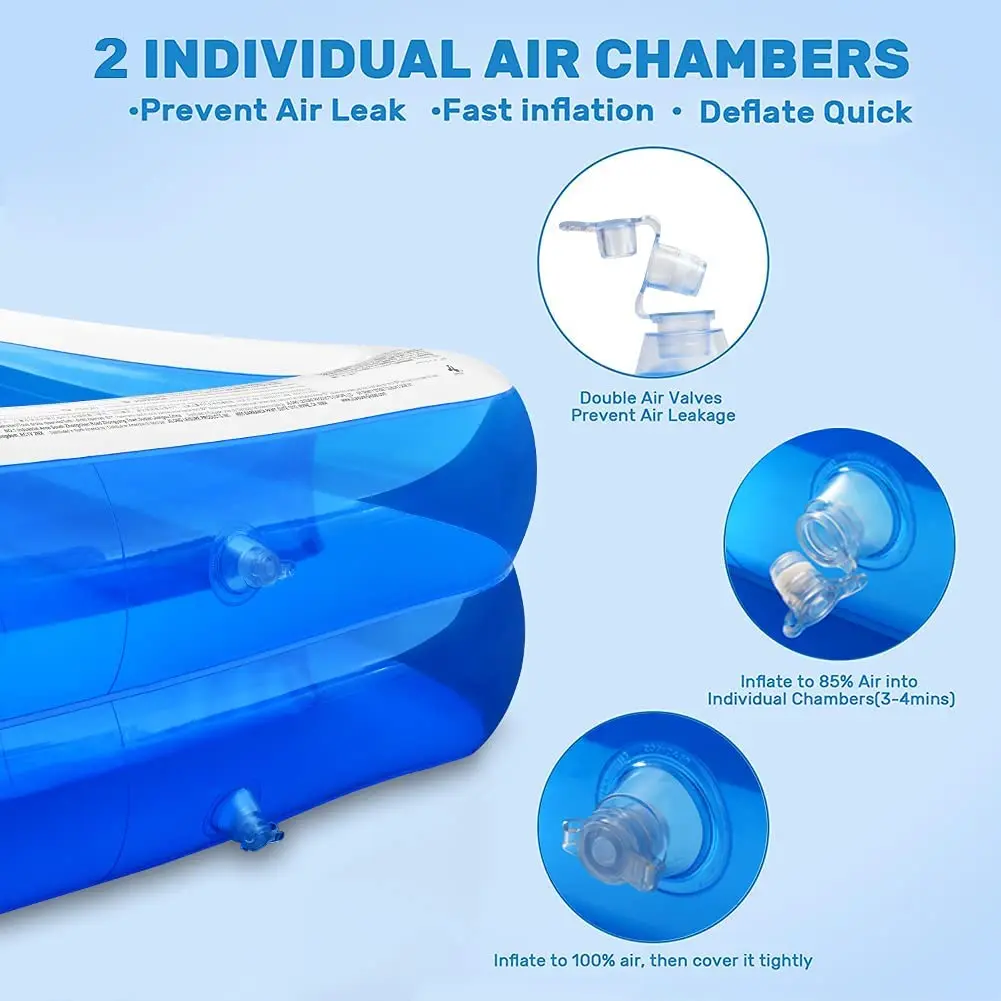Piscina inflable familiar grande rectangular para niños y adultos - imagen 5