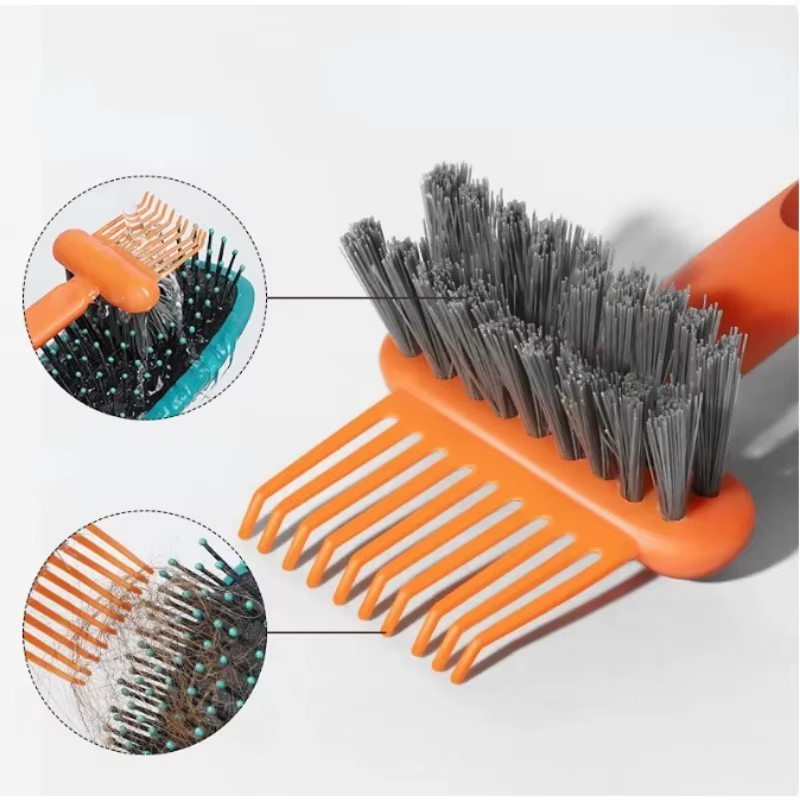 Lado de cerdas del cepillo limpiador en acción