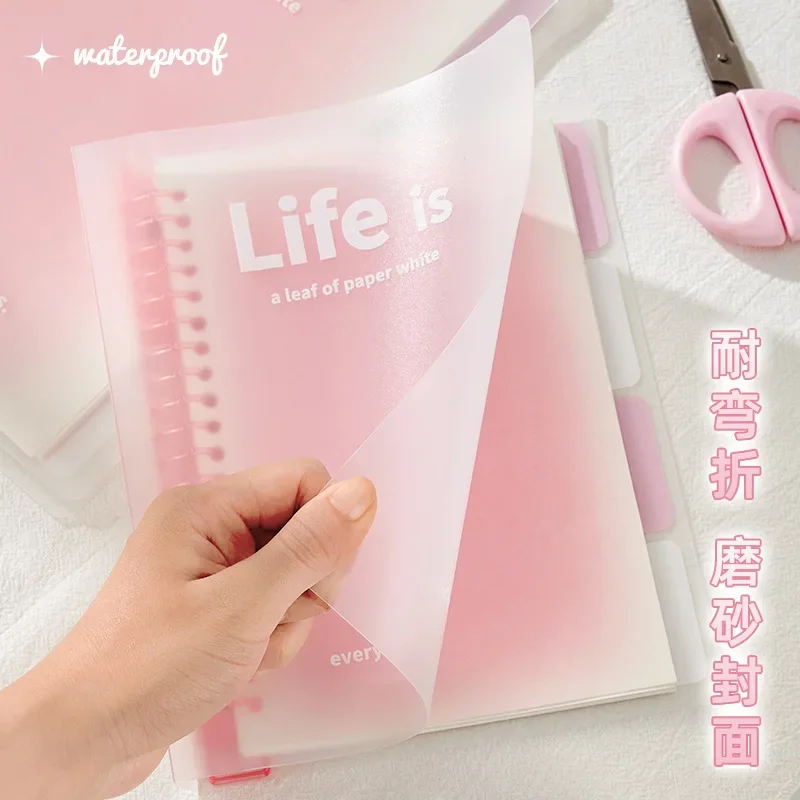 Cuaderno A5 transparente de hojas sueltas color degradado secundaria