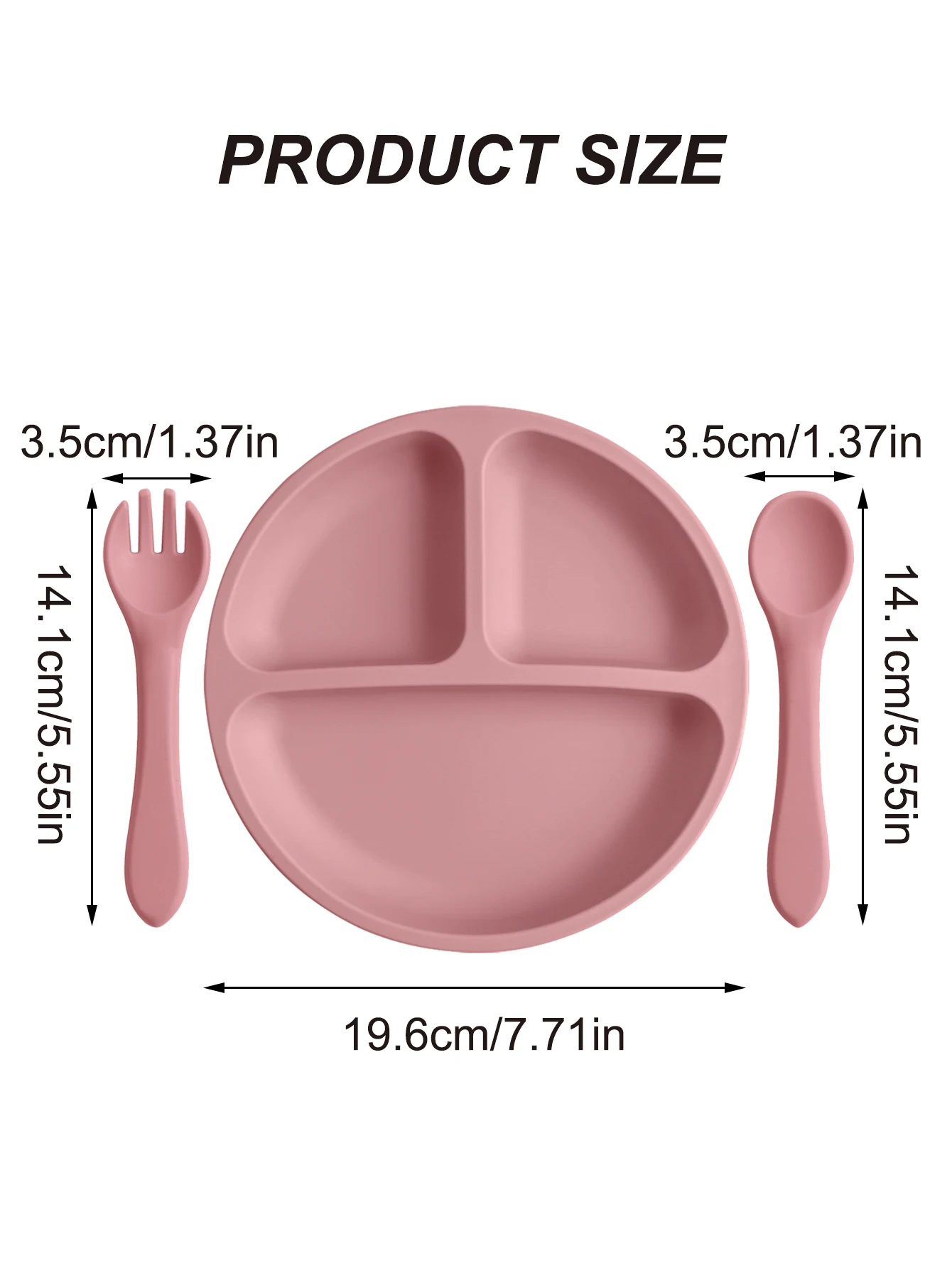 Juego de alimentación bebé de silicona sin BPA con plato de succión