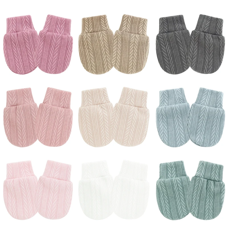 Guantes para recién nacidos de algodón Jacquard antiarañazos - imagen 3