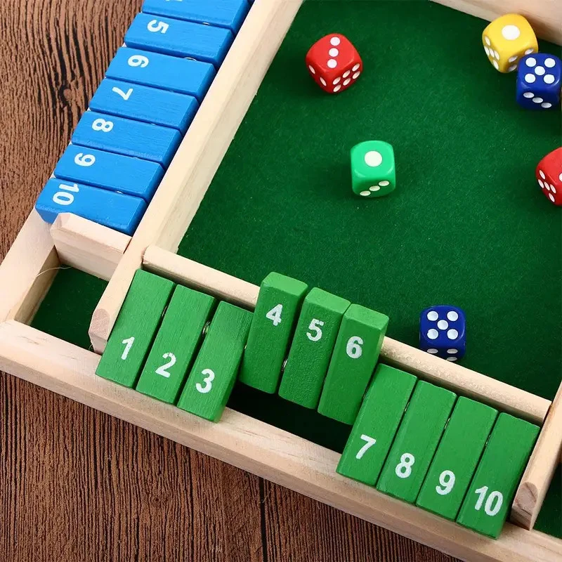 Juego cerrado de dados en madera para niños
