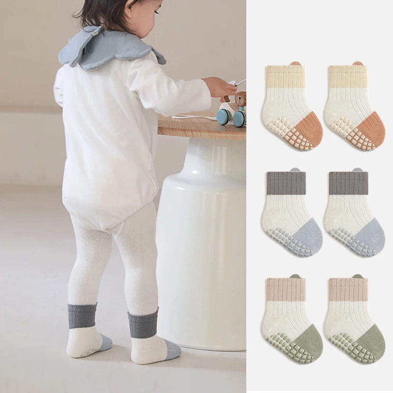 Calcetines antideslizantes de algodón para bebés y niños – interiores - imagen 5