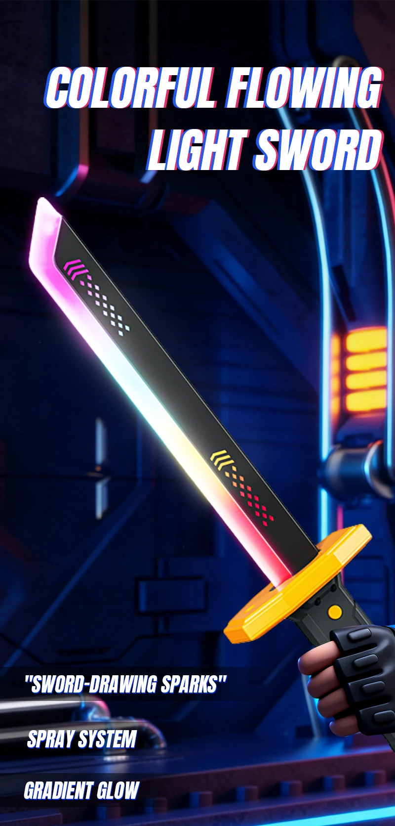 Espada luminosa multicolor con iluminación LED