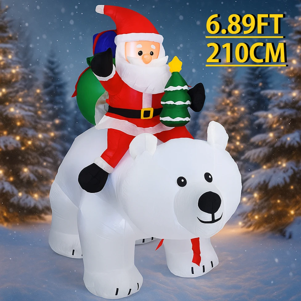 Vista frontal del oso Papá Noel