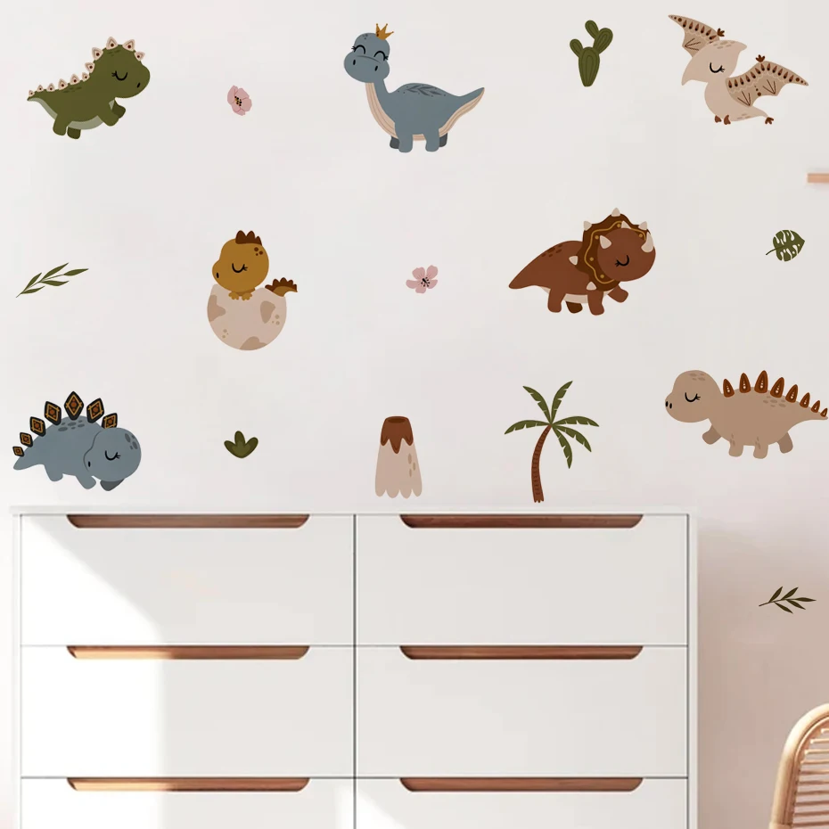 Pegatinas infantiles de pared con dinosaurios para habitación