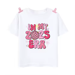 Camiseta In My Era 2025 estampada manga corta estilo retro niños