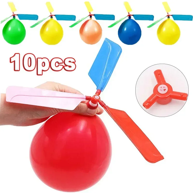 Juguetes al aire libre con globo eléctrico y helicóptero para niños