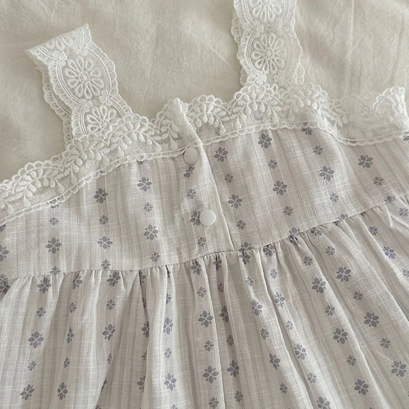 MILANCEL Vestido de verano para bebé con encaje y lazo floral - imagen 5