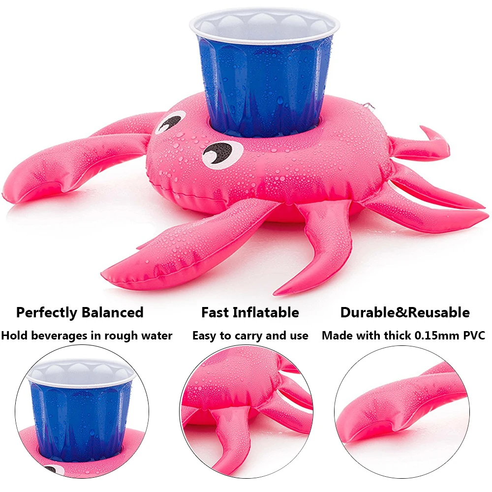 Soporte hinchable para bebidas de piscina infantil con posavasos - imagen 2