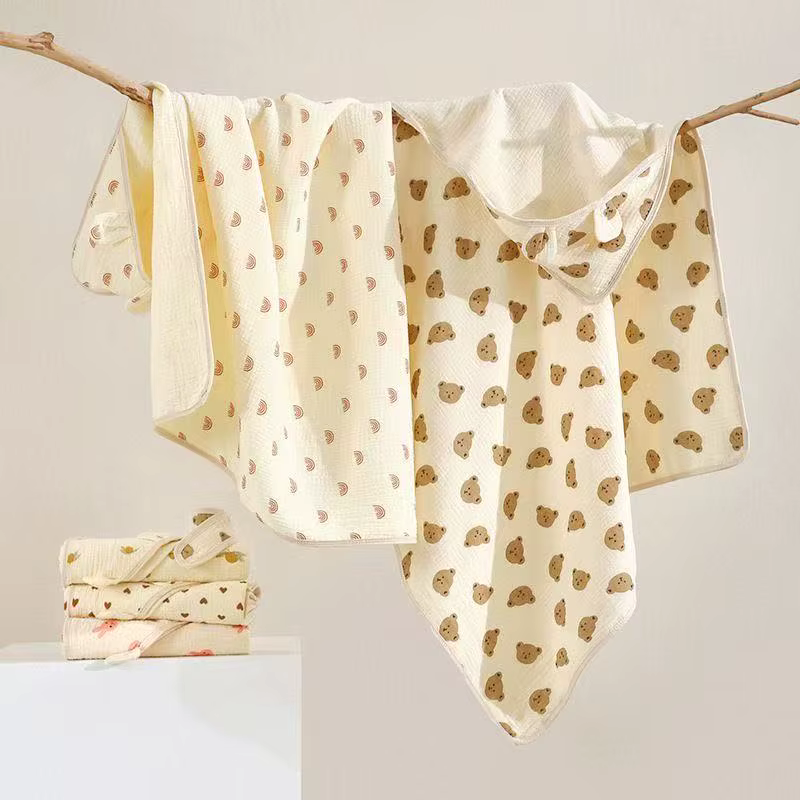 Toalla de baño para bebé con capucha vista frontal