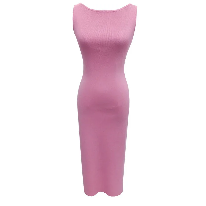Vestido sin espalda estilo francés retro sin mangas con lazada