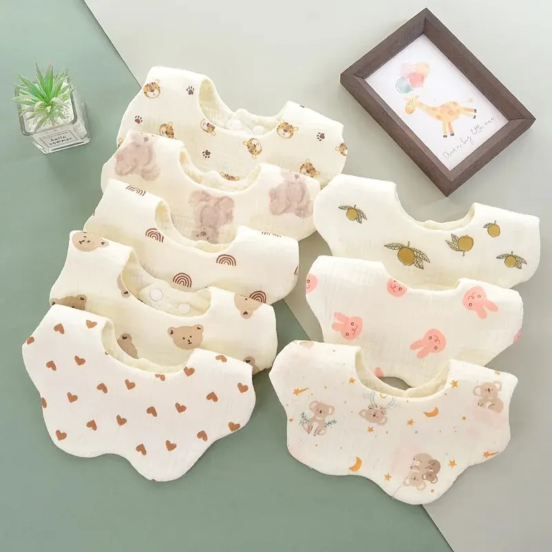 Baberos de gasa algodón para bebé con estampado de pétalos - imagen 4