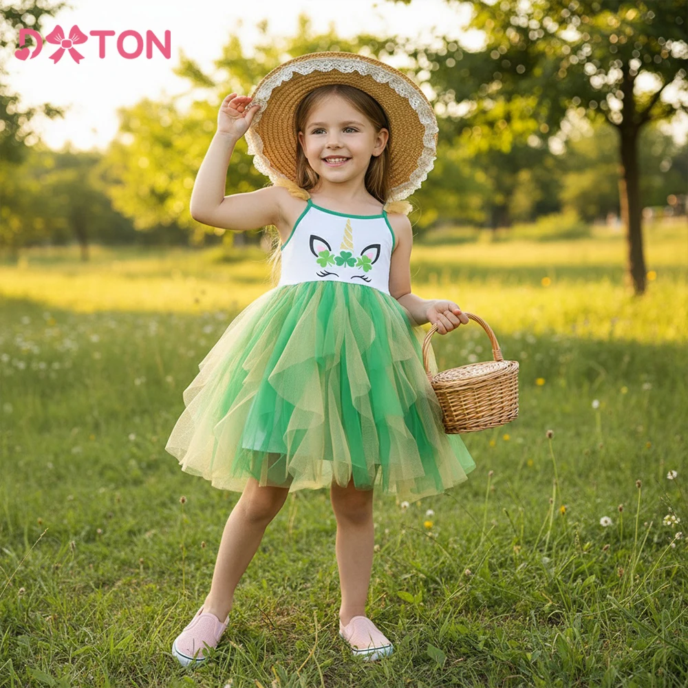 DXTON Vestido de tul con tirantes para niñas estilo princesa - imagen 5