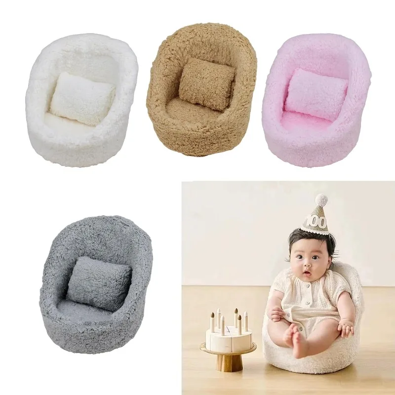 Sofá de fotografía para recién nacido con cojines y almohadas suaves - imagen 3