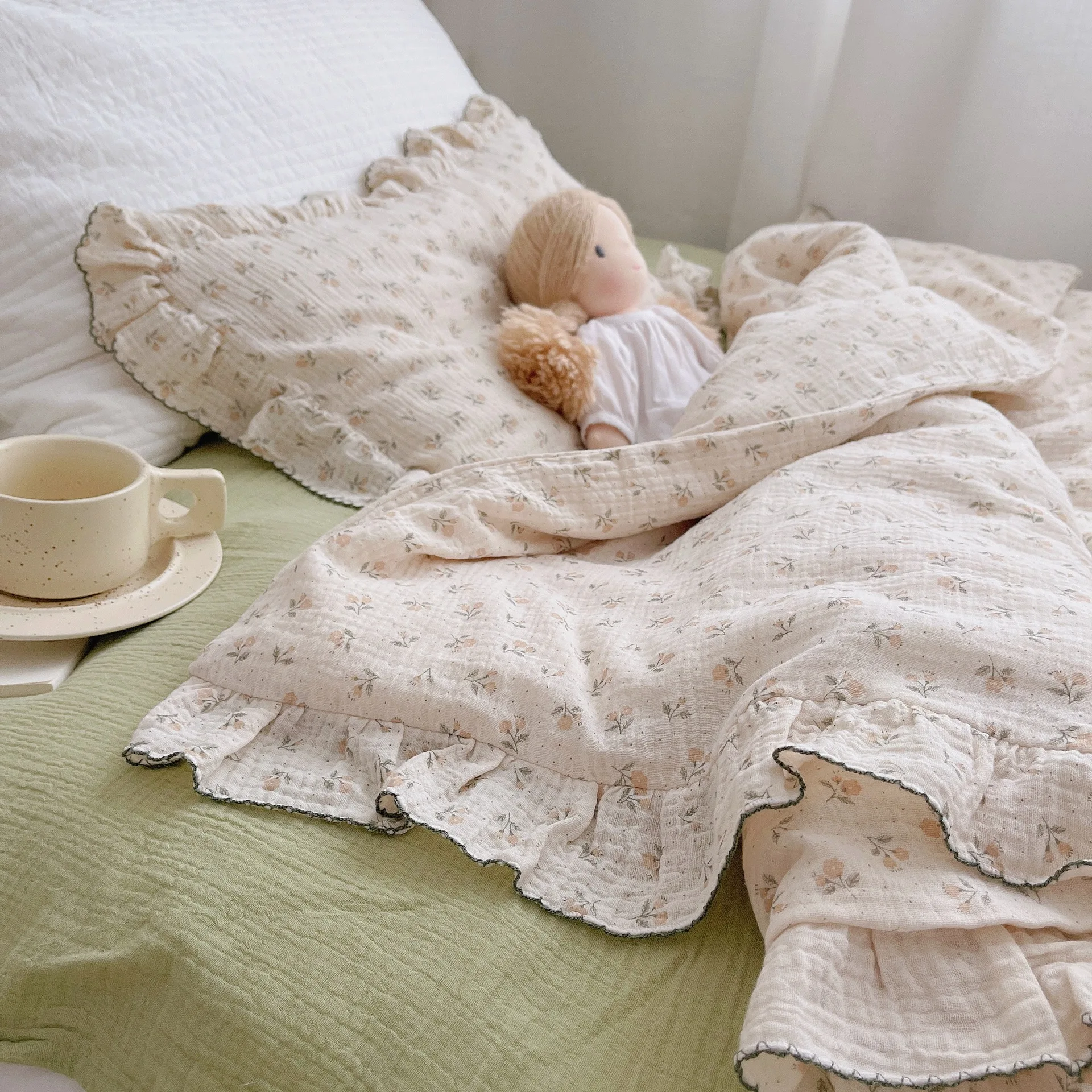 Juego de cama de muselina floral de algodón para bebé - imagen 5