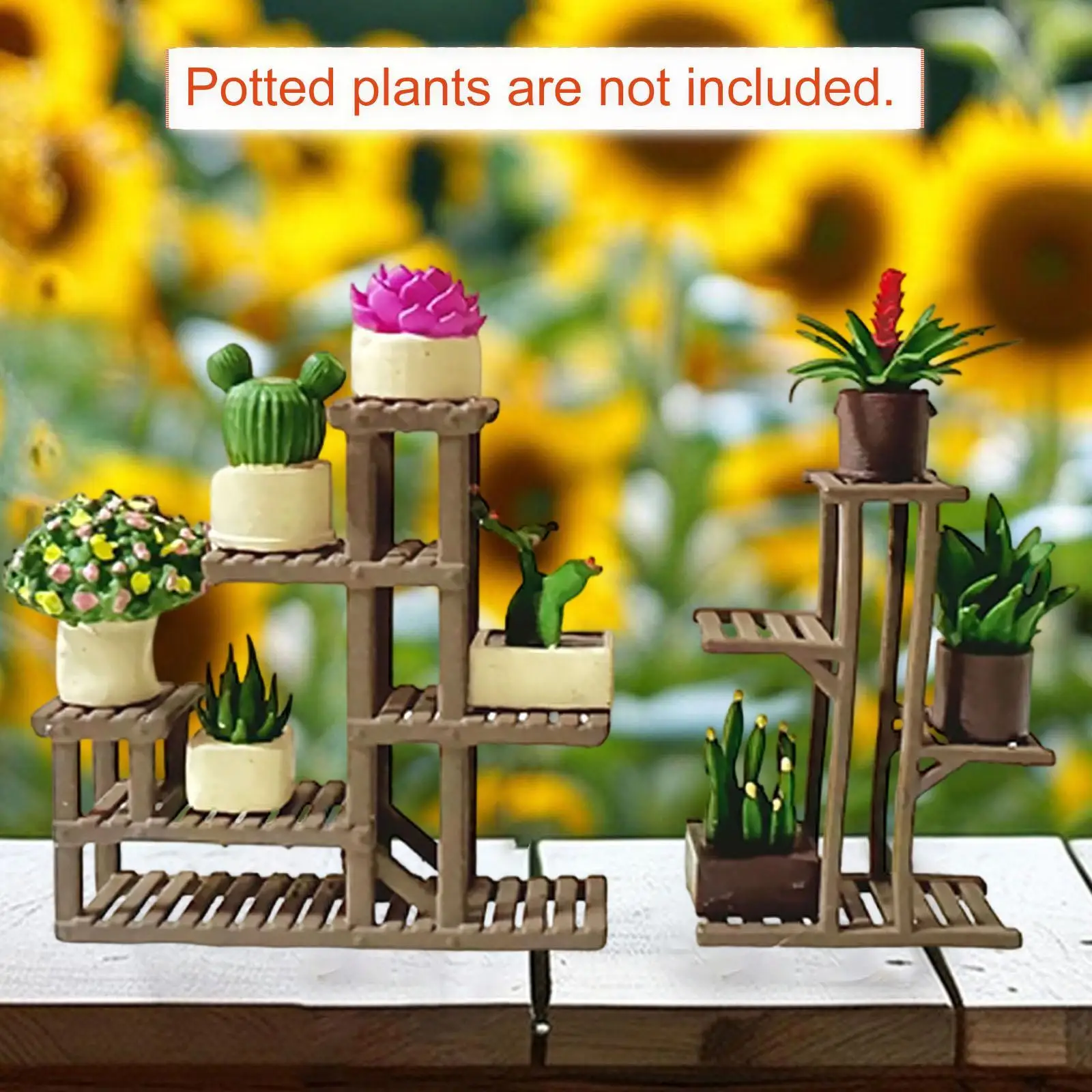 Soporte de plantas para casa de muñecas: micropaisaje decorativo