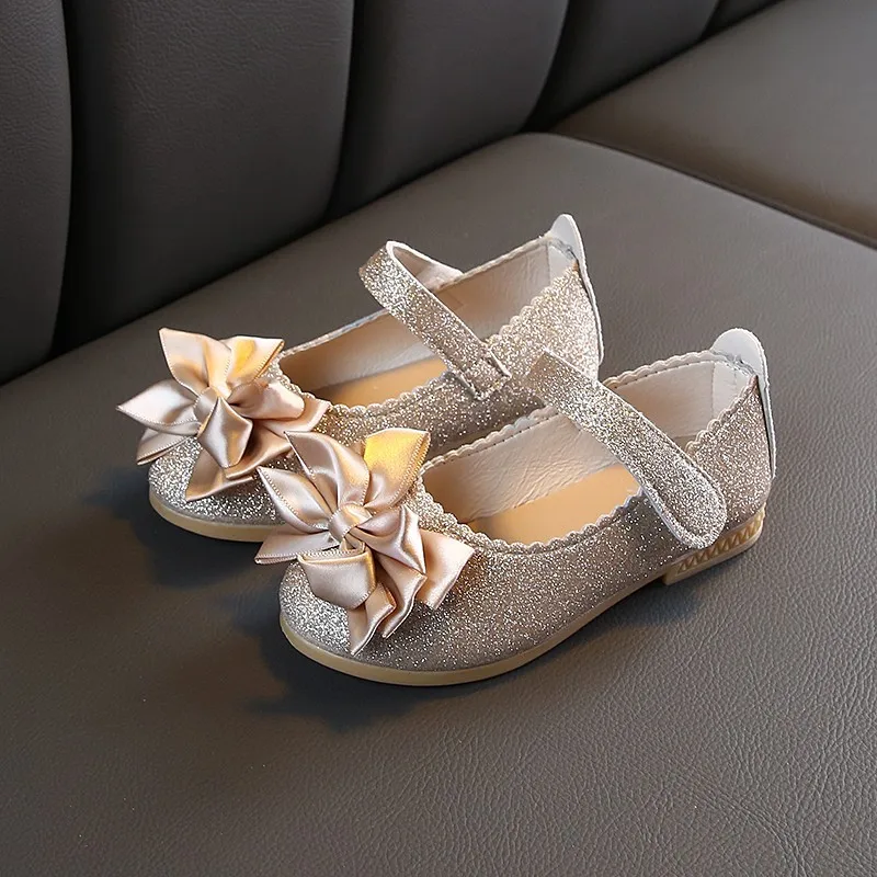 Zapatillas de princesa con lentejuelas para niña – Cómodas con lazo - imagen 3