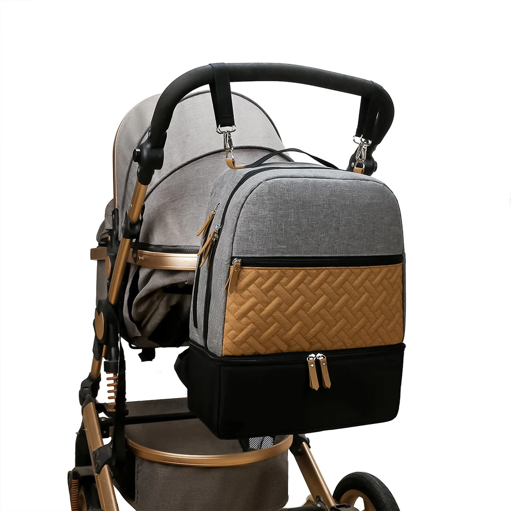 Bolsa maternal gris claro de acceso rápido para viajar con bebé - imagen 3
