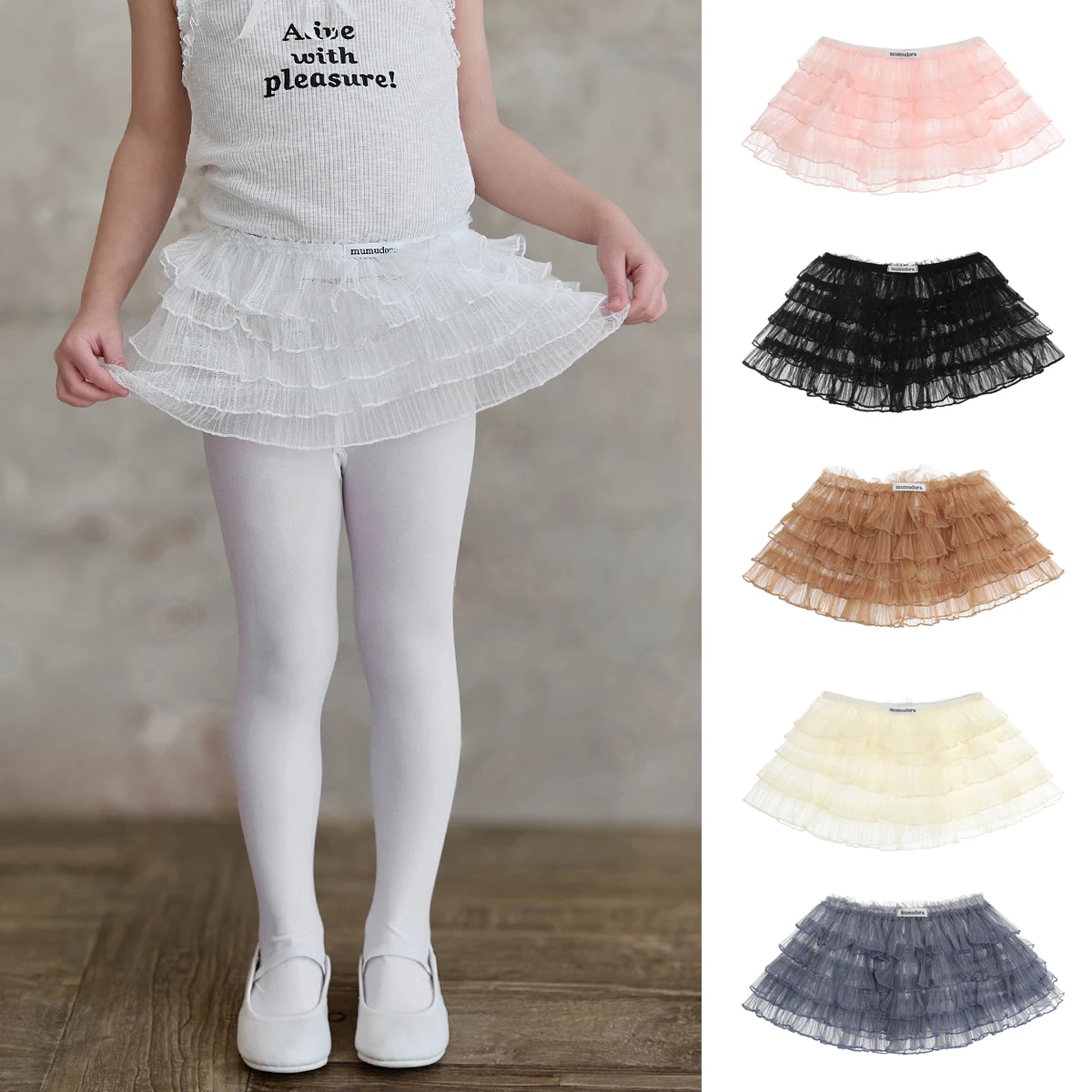 Enagua de tul por capas para niñas estilo princesa, falda midi - imagen 4