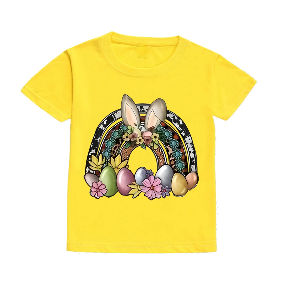Camiseta con estampado de conejo de Pascua para niño – Estilo Hip Hop - imagen 5