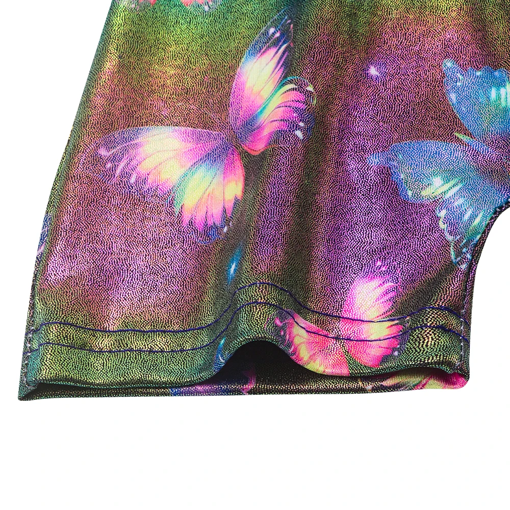 Leotardos de ballet para niñas brillantes con estampado mariposa - imagen 5