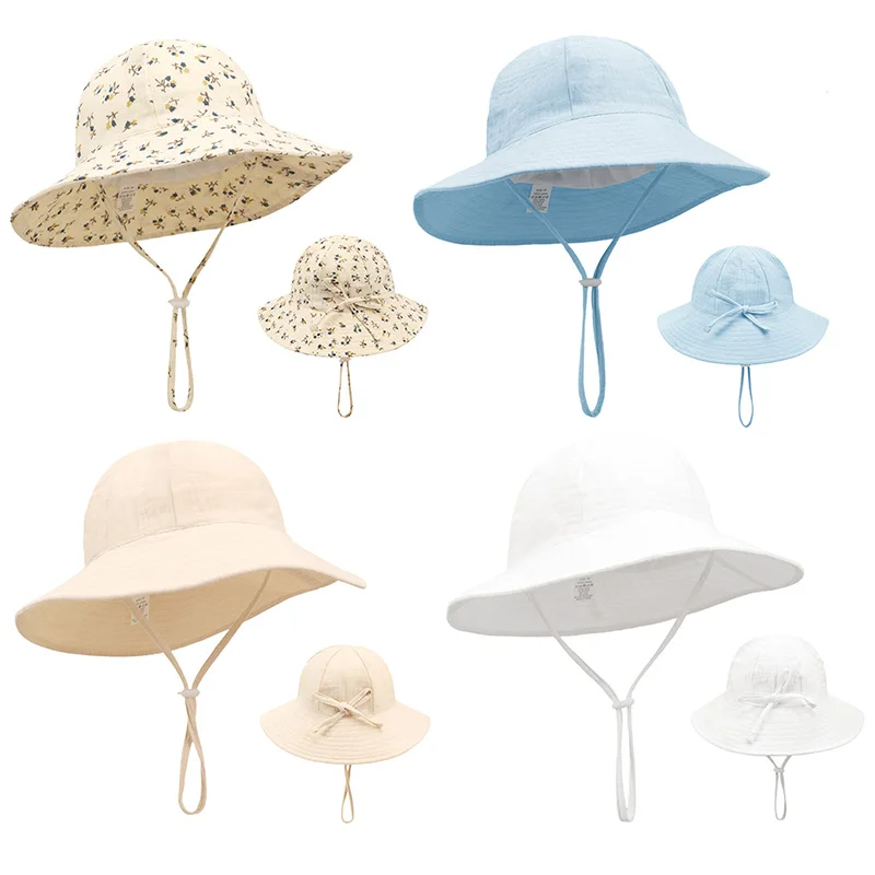 Sombrero de verano para bebé algodón transpirable y protección solar