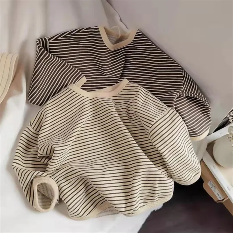 Lawadka Camisetas de algodón para niños - mangas largas a rayas 1-8 años - imagen 3