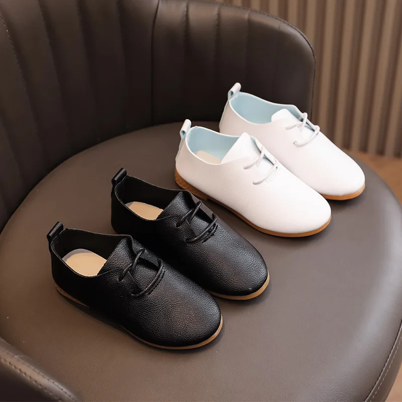 Zapatos de cuero con cordones para niño – Estilo británico - imagen 4