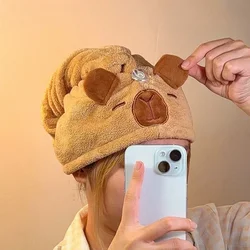 Capibara Gorro de felpa con dibujos - Toalla de baño suave kawaii