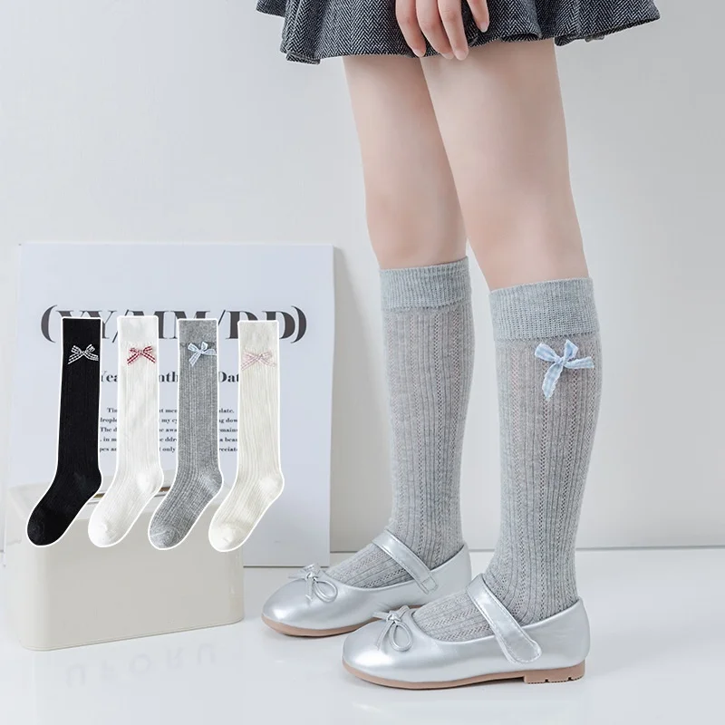 Calcetines altos de verano de malla transpirables finos para niñas - imagen 2