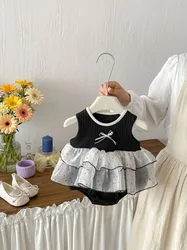 MILANCEL body de verano manga corta para bebé con lazo, una pieza