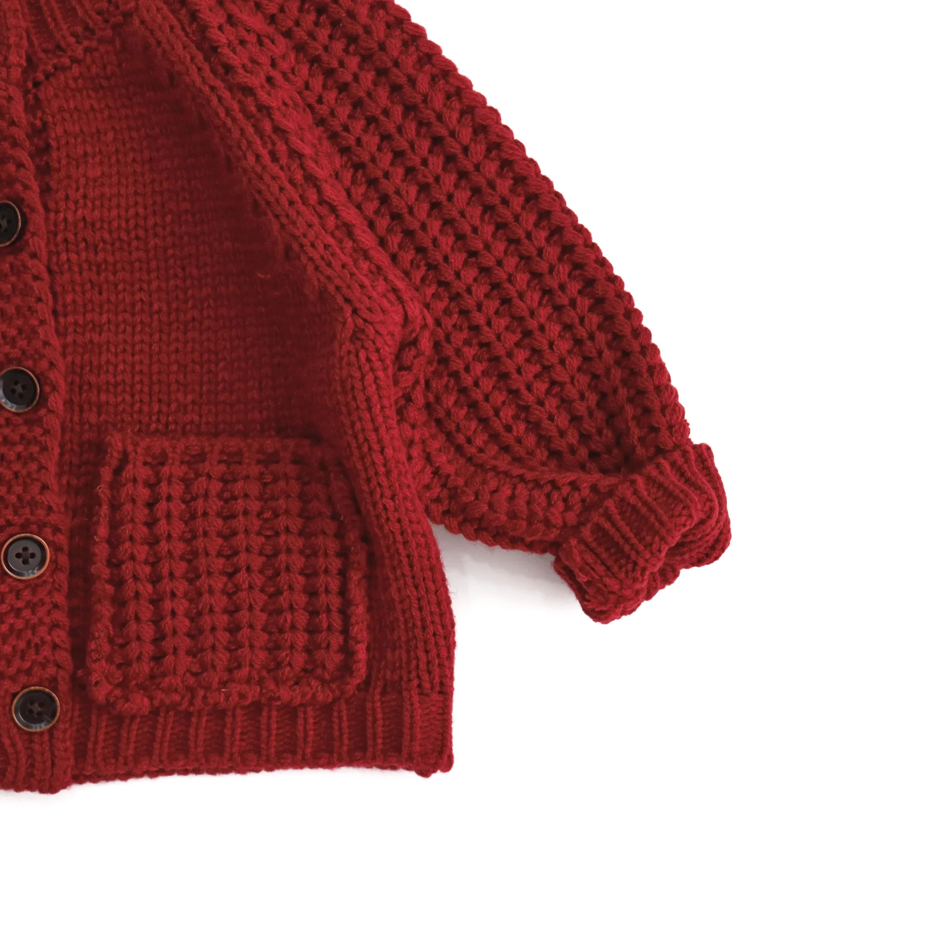 Jersey navideño de punto rojo para niños – Cuello redondo - imagen 3