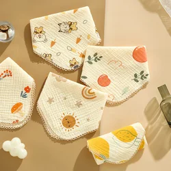 Pañuelo de alimentación triangular de algodón puro para bebé