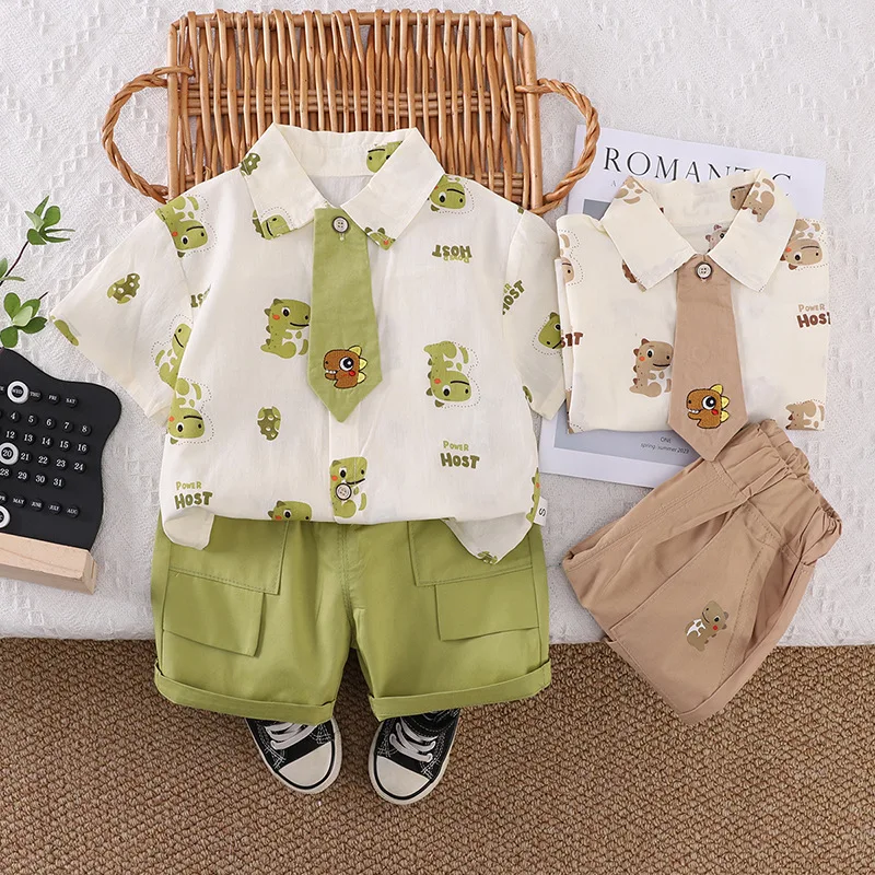 Conjunto de verano para bebé: camisa manga corta y pantalón corto