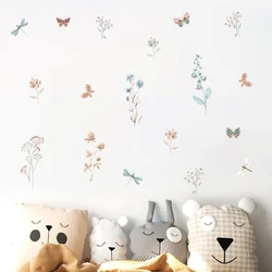 Pegatinas de pared removibles de libélula estilo boho acuarela