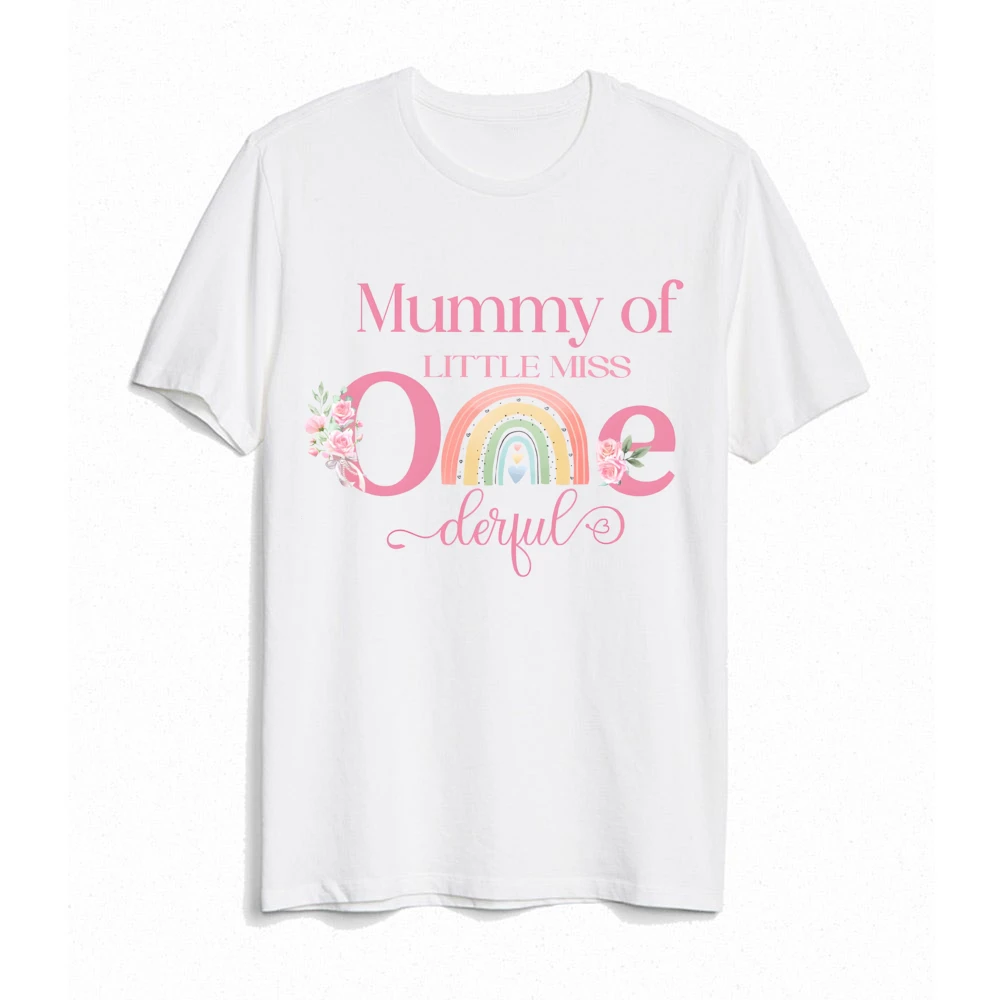 Miss One Derful Camiseta arcoíris para niña de algodón suave y cómoda - imagen 3