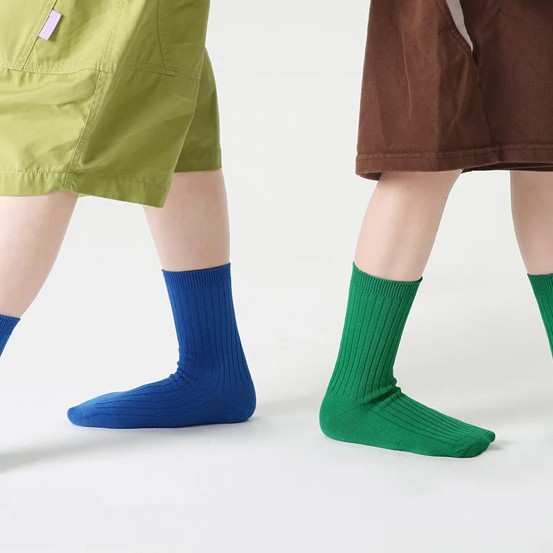 Calcetines escolares de algodón acanalado para niños tobilleros - imagen 2