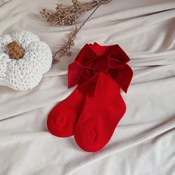Calcetines de algodón con lazo para niña – Estilo festivo